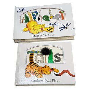 Matthew Van Fleet Lot 2 Alphabet and Tails Book Childrens Books HC Lift Touch